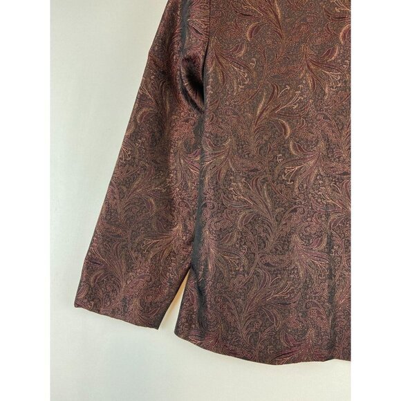 D'Allaird Women's Vintage Paisley Printed Metallic Sparkling Blazer Size… - Picture 8 of 9